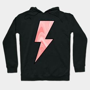 pink marble lightning bolt Hoodie